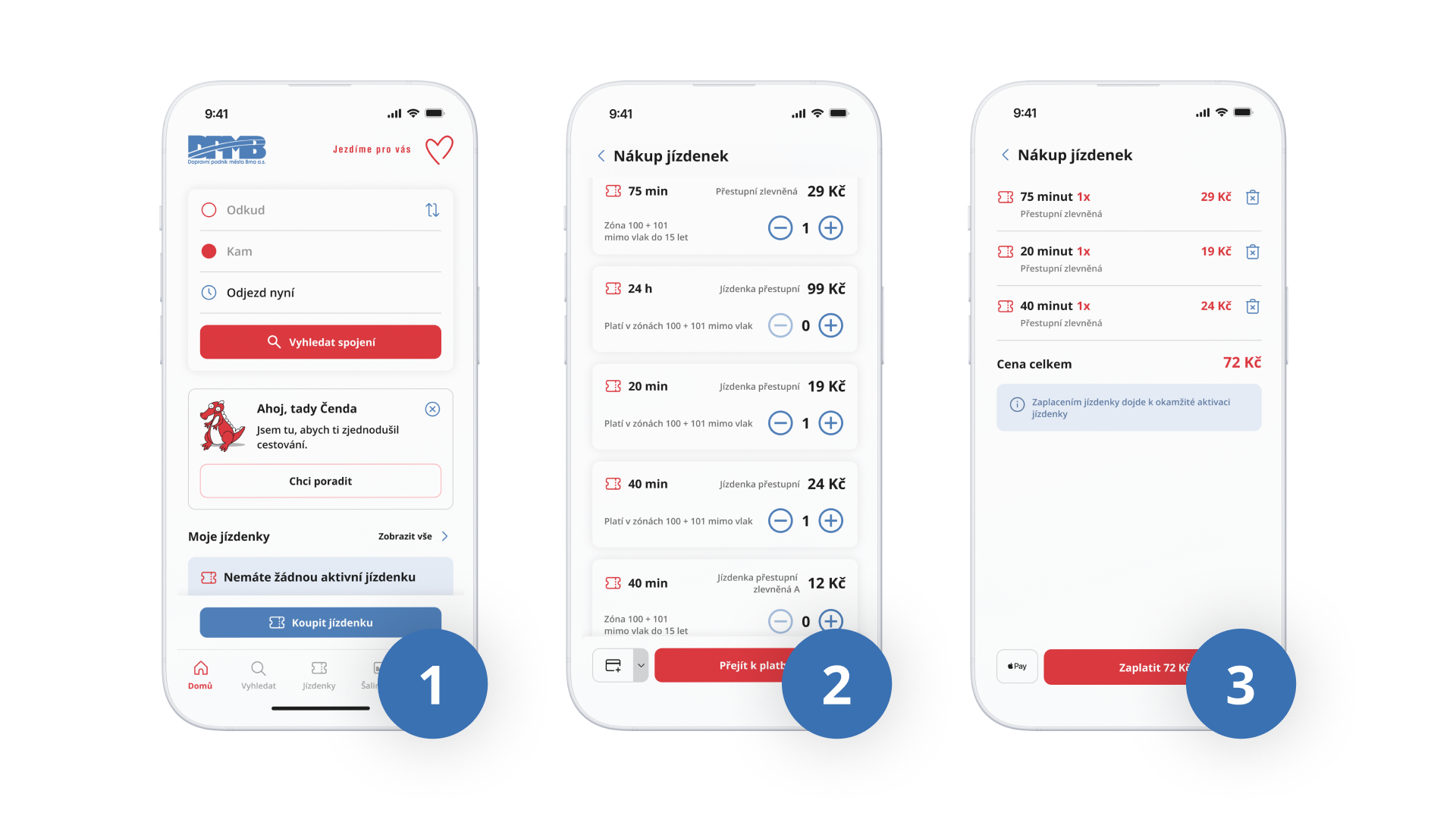 Nákup jízdenky skrz DPMBinfo – 1. část